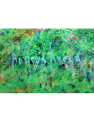 Bosque de peonias  | Cuadro al óleo de Andrés Rueda