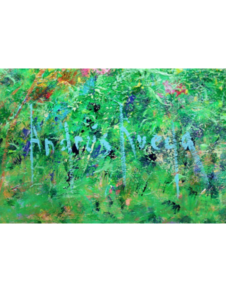 Bosque de peonias  | Cuadro al óleo de Andrés Rueda