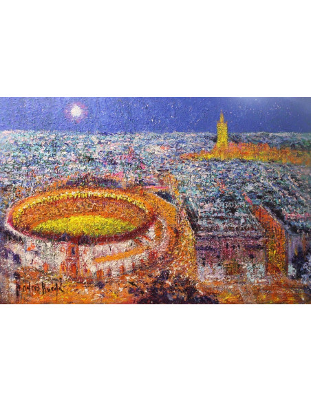 Sevilla a vista de pájaro | Cuadro al óleo de Andrés Rueda