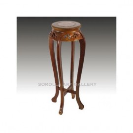 Pedestals: Walnut pedestal with Marble - Orbed 91cm