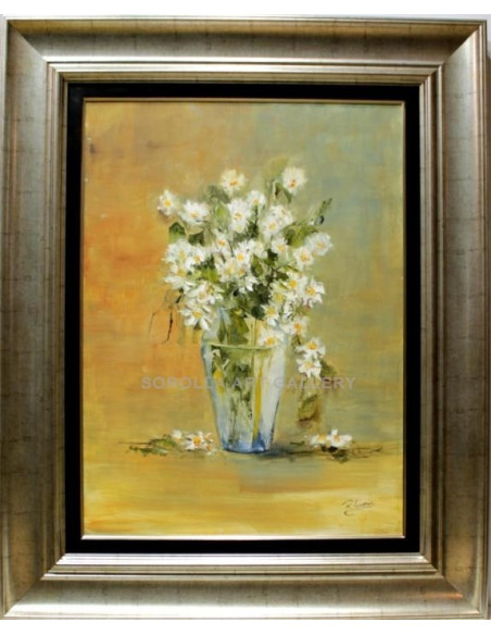 Rosa María: Vase of daisies